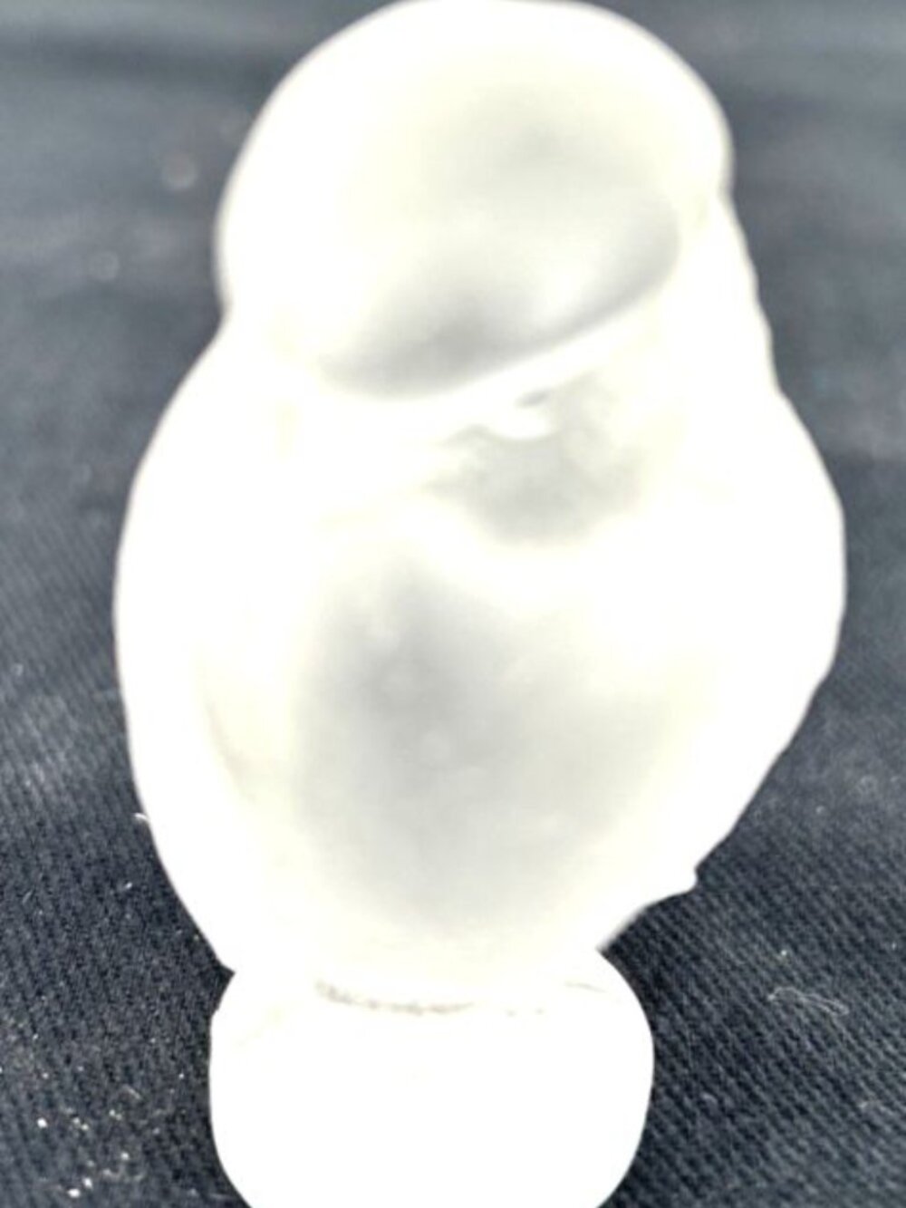 Lalique Owl Figurine Frosted Crystal Art Glass Sculpture 2"